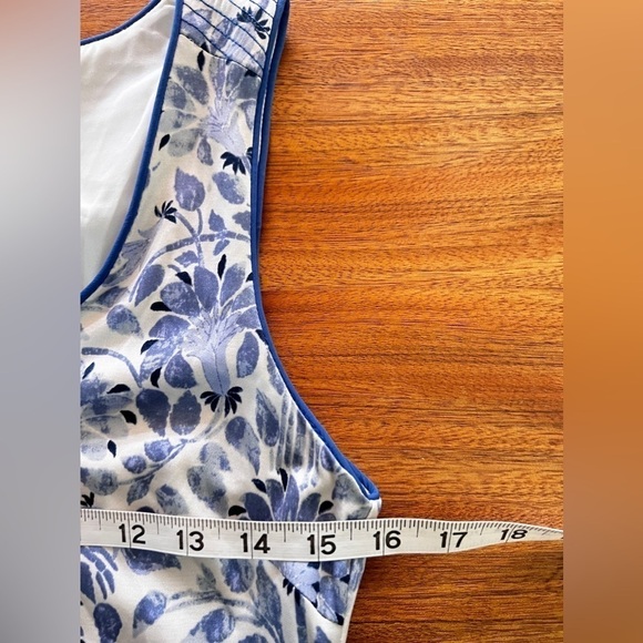 Tory Burch 100% silk blue & white floral dress size XS - Picture 9 of 12